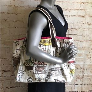 Brighton Artistic White and Pink Tote